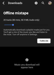 YouTube Music Offline Mixtape